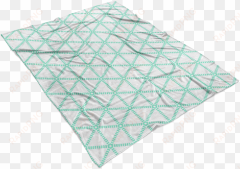 mint grid on white fleece throw blanket - triangle
