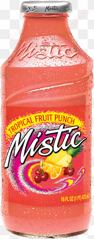 mistic tropical fruit punch juice drink - mistic bahama blueberry, 16 fl oz glass bottle