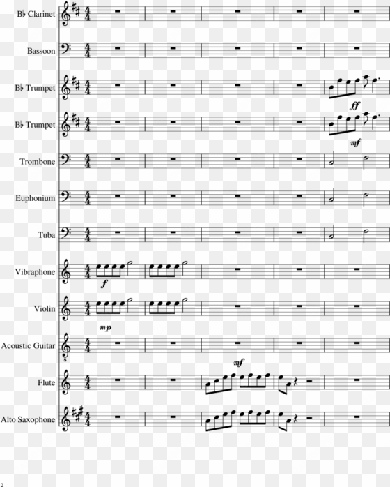 mlg group serious anthem background cover sheet music - clarinet