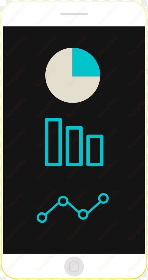 mobile analytics flat illustration - mobile phone