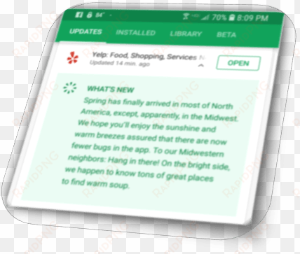 mobile app release notes - tablet computer