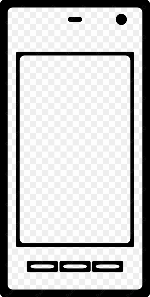 Mobile Phone Outline With Three Rectangular Buttons - Icon transparent png image