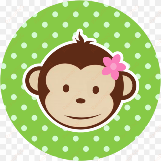 mod monkey girl birthday clipart - white stars in a circle