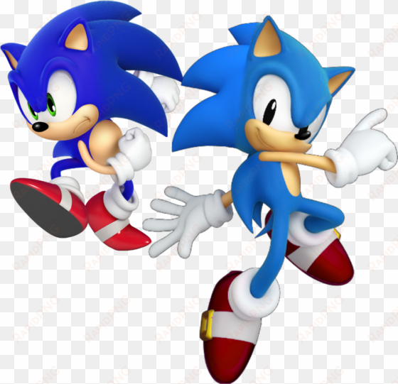 Modern And Classic Sonic But Seriously Cursed - Classic Sonic Modern Sonic transparent png image
