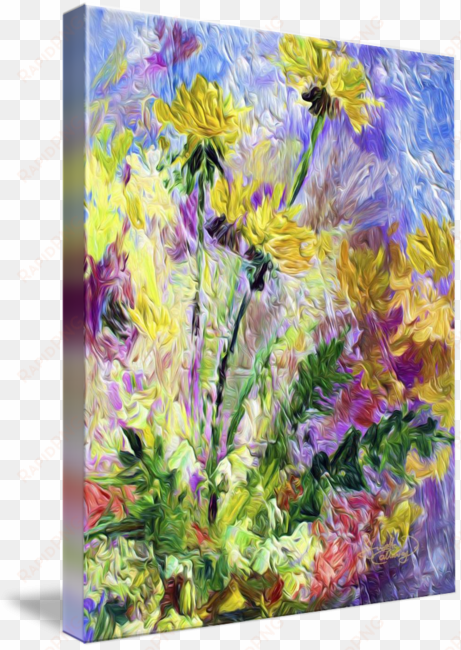 "modern decor dandelion flowers" by ginette callaway - dandelions botanical oil painting