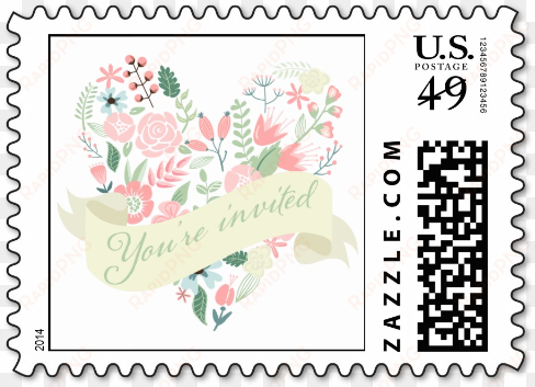 modern floral heart wedding postage stamps - floral heart shower curtain