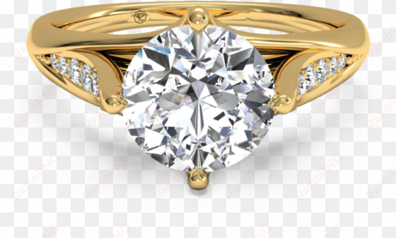 modern tulip pave engagement ring in 18k yellow gold - beautiful diamond ring gold