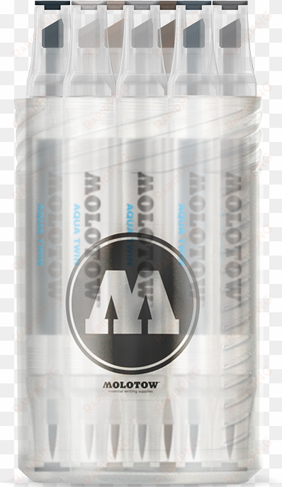 molotow aqua twin complete set grey - molotow aqua twin markers - grey colors, set