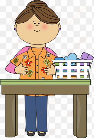 mom folding laundry - mom folding laundry clipart