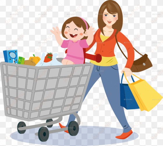 mom grocery shopping clipart shopping grocery store - shopping mom png