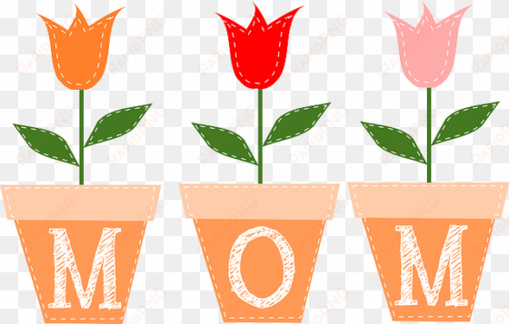 mom, tulips, flower, flowers, spring, cute, tulip - border mothers day clipart