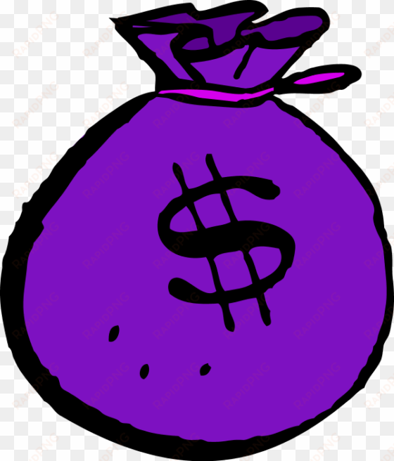 money clipart purple - cartoon money bag transparent