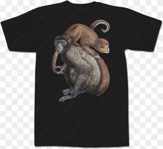 'monkey on your shoulders' t-shirt - crew-neck sweatshirt - black