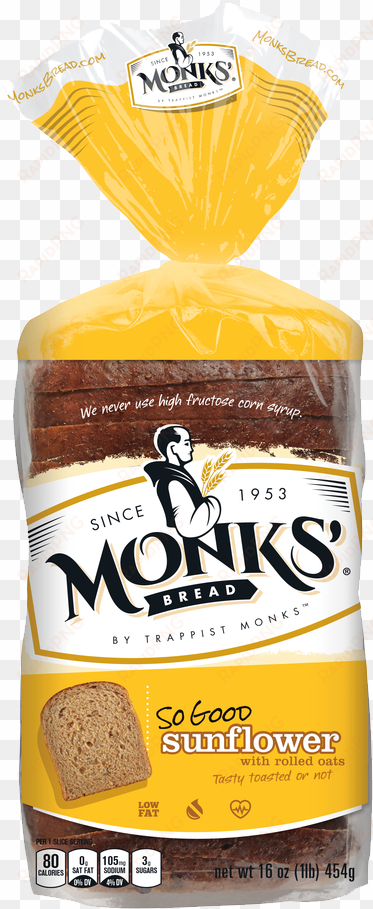 monks' homestyle sunflower bread with rolled oats - genesee abbey monks' fruit & nut bars variety pack