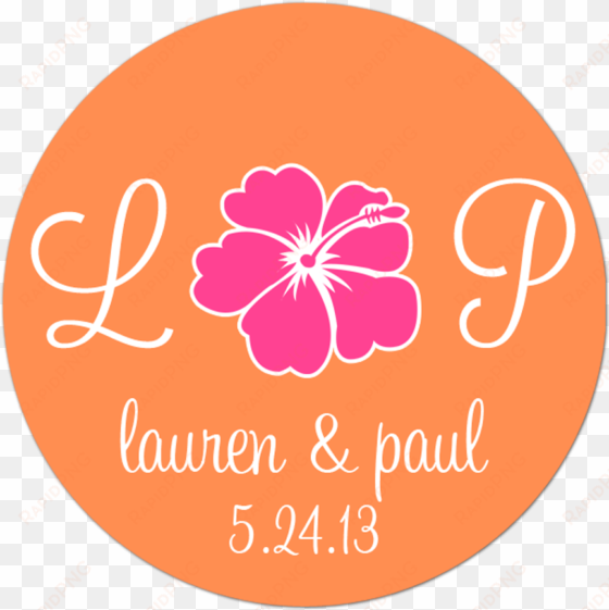 monogram hibiscus flower personalized sticker - lessons from the puckerbrush