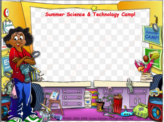 mop top shop summer science & technology camp graphic - science and technology background