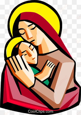 Mother Mary With Baby Jesus Royalty Free Vector Clip - Mother Of Mercy Vector transparent png image
