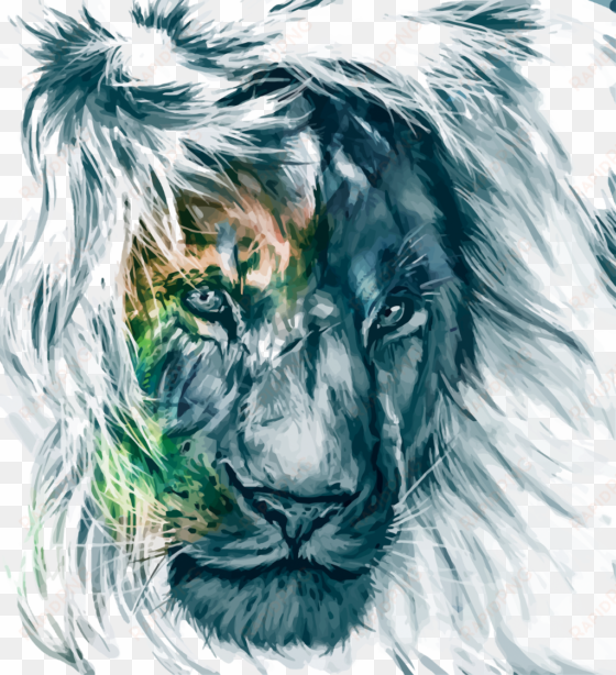 mq lion lions watercolor colorful paint animals - leão aquarela png