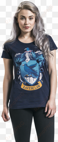 mujer ravenclaw crest camiseta azul oscuro 100% algodón - ravenclaw crest