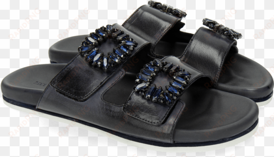Mules Helen 3 Navy Buckle Moroccan Blue - Blue transparent png image
