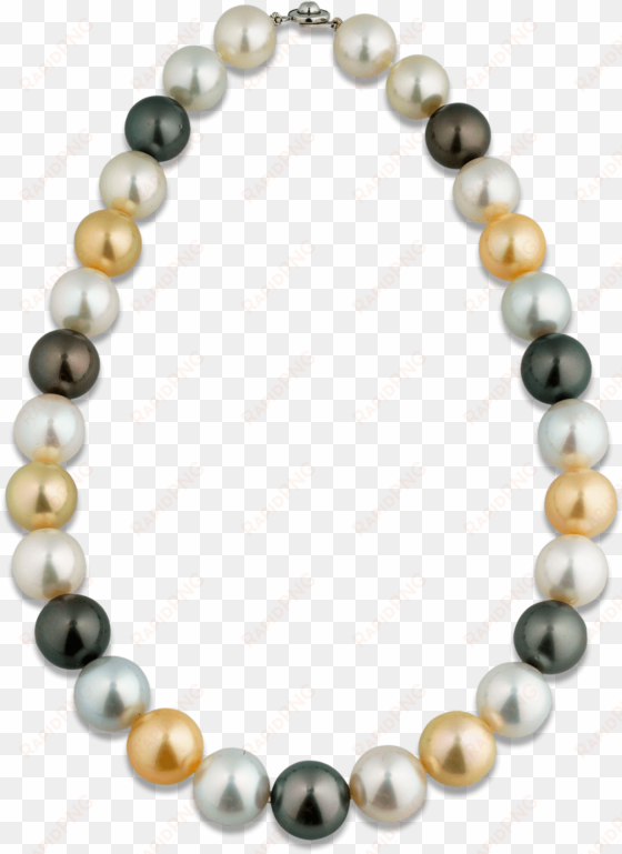 multi-color south sea pearl necklace - 18th century enamel necklace