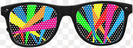 multi spot-light vinyl sun glasses with black frames - sunglasses