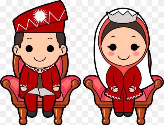 muslim wedding cartoon - muslim wedding couple cartoon png