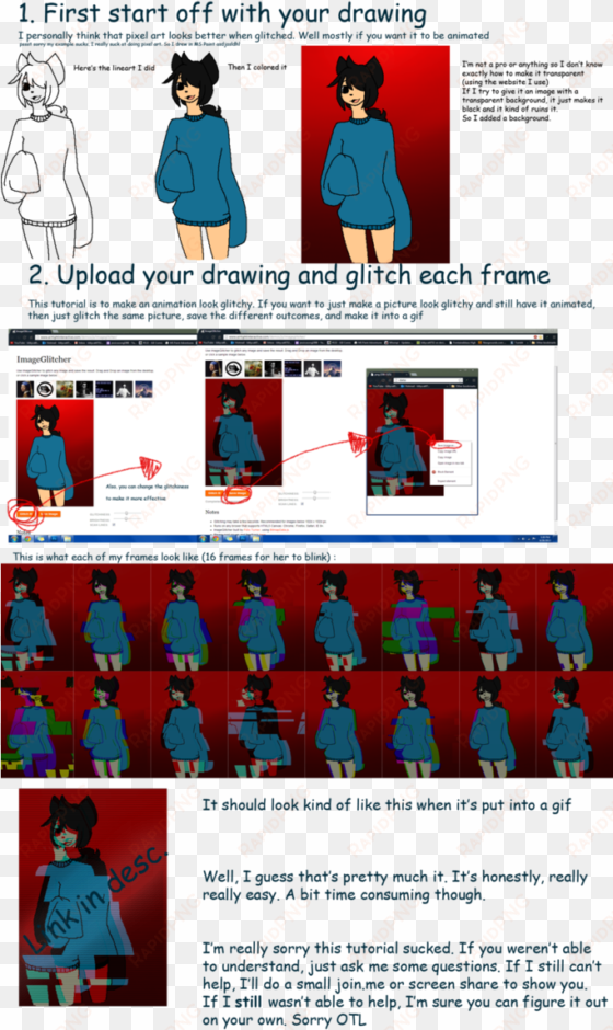 my fail of a glitch tutorial by dinowolf98 on deviantart - glitch effect tutorial sai