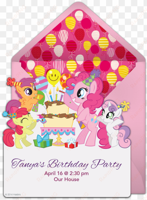 my little pony birthday online invitation - my little pony photo birthday card