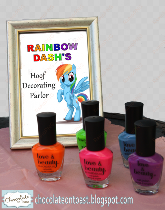 my little pony party ideas - rainbow dash's hoof decorating parlor