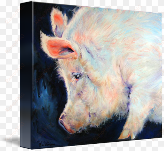 "my pink pig lucky day" by marcia - gallery-wrapped canvas art print 14 x 11 entitled my