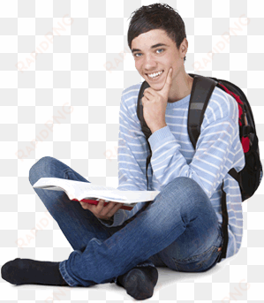my student loan information - student sitting png