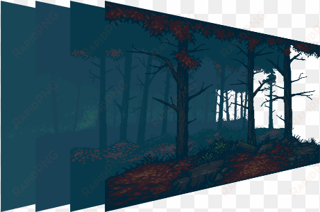mystery forest pixel art background - pixel art parallax background
