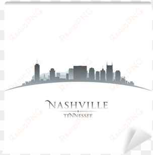 Nashville Tennessee City Skyline Silhouette White Background - Nashville Skyline Square Sticker 3" X 3" transparent png image