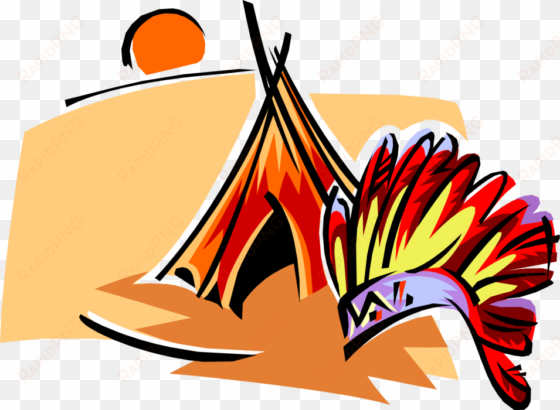 Native American Teepee With Feather Headdress - Native American Food Gifs transparent png image