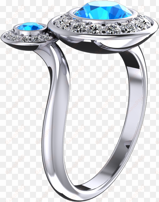 natural blue topaz and diamond halo ring style - pre-engagement ring