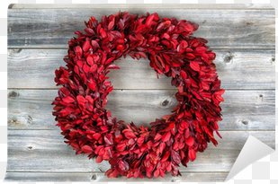 natural leaf wreath for the seasonal holidays on rustic - wreath