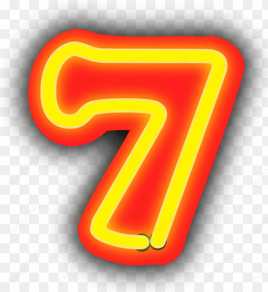 neon numerals 7 clipart png for web