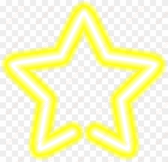 neon star png - yellow neon png