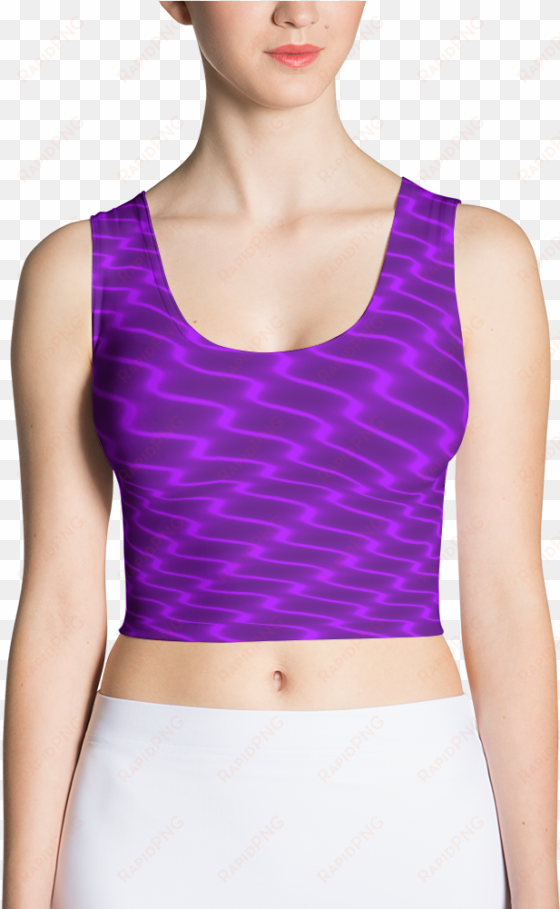 neon wavy lines purple crop top - design flower borders with pencils