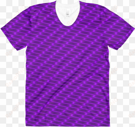 neon wavy lines purple women's crew neck t-shirt - t-shirt