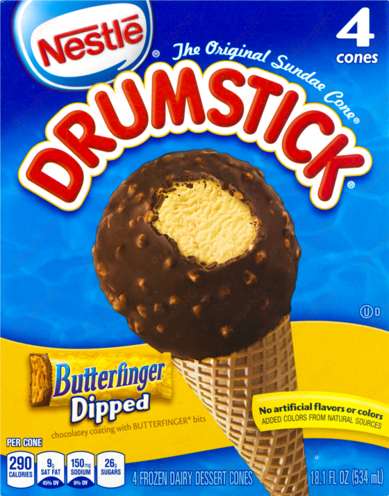 nestle drumstick butterfinger dipped ice cream cones, - drumstick ice cream vanilla fudge