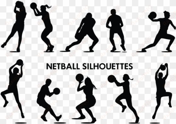 netball player silhouettes vector - netball icon