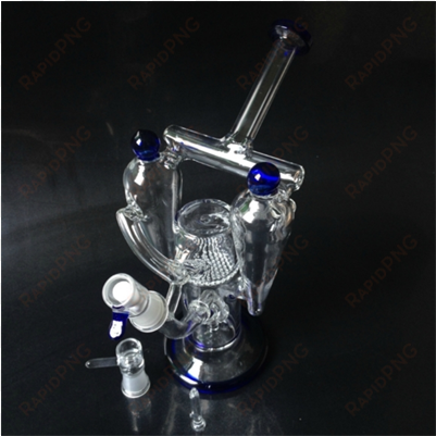 new double recycler glass water pipe oil rig glass - bong
