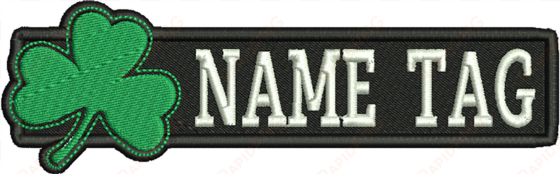 new irish clover custom embroidered name tag biker - motorcycle