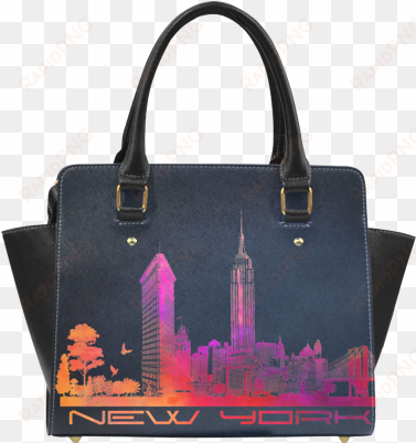 new york city skyline 4 classic shoulder handbag - interestprint flower watercolors classic women top