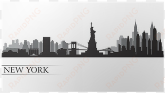 new york city skyline detailed silhouette poster • - new york silhouette vector skyline