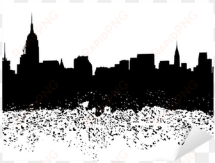 new york skyline grunge silhouette illustration sticker - cafepress new york throw pillow