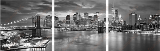 new york skyline in black and white 3 piece wall decor - latitude run 'new york rush' photographic print multi-piece