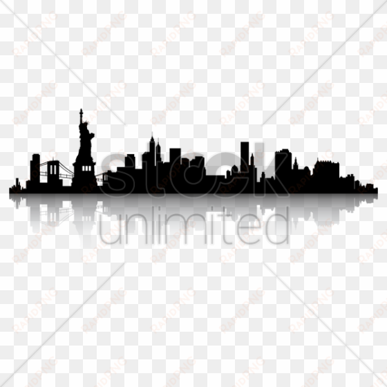 new york skyline silhouette vector image - new york city skyline black and white clipart